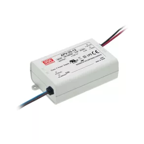   Sursă de alimentare LED Mean Well cu ieșire unică, APV-25-12, Vin: 90-264 VAC/127-370 VDC, Vout: 12 VDC / 0-2,1 A, P: 25 W