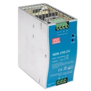   Sursă de alimentare comutabilă, montare pe șină DIN Vin: 90-264 VAC/120-370 VDC, Vout: 24 VDC (0-10A), P: 240 W Mean Well NDR-240-24