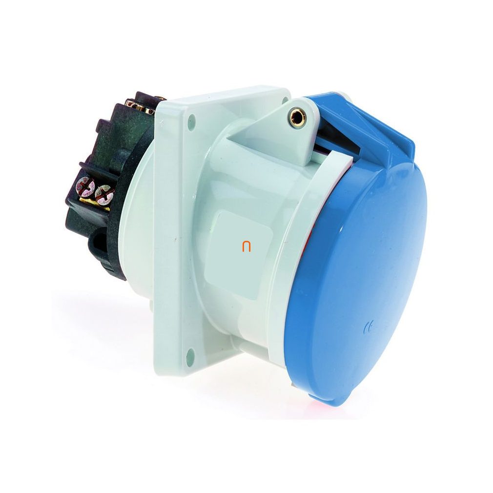 Conector industrial DAFB-632 3P 63A 250V conector încastrabil albastru înclinat IP44 stânga 12135