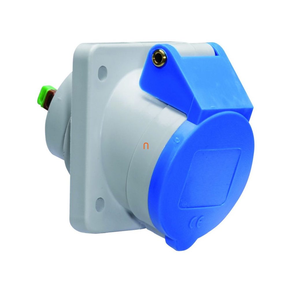 Conector industrial DAFB-162 2P+F 16A 250V conector încastrabil albastru înclinat IP44 stânga 12732