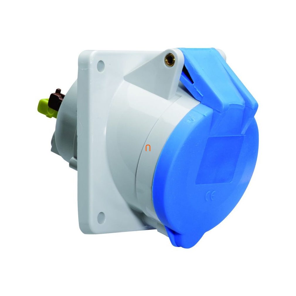 Conector industrial DAFB-162 2P+F 16A 250V AC 6h conector încastrabil albastru înclinat IP44 stânga 12749