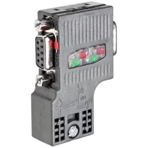   Conector pentru magistrala PROFIBUS Siemens 6ES7972-0BB52-0XA0, unghi de 90 de grade, FastConnect, viteză maximă de 12 Mbit/s, cu conector PG