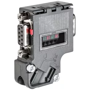   Conector de bus PROFIBUS Siemens 6ES7972-0BB42-0XA0, cu unghi de 90 de grade, viteză maximă de 12 Mbit/s, cu conector PG