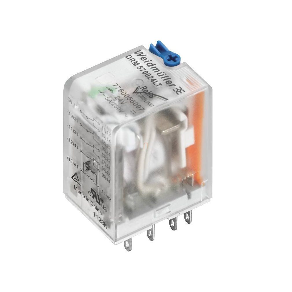 DRM570024LT 4 relee morse cu buton de testare și LED, 24 V c.c., 5 A 7760056097 Weidmüller