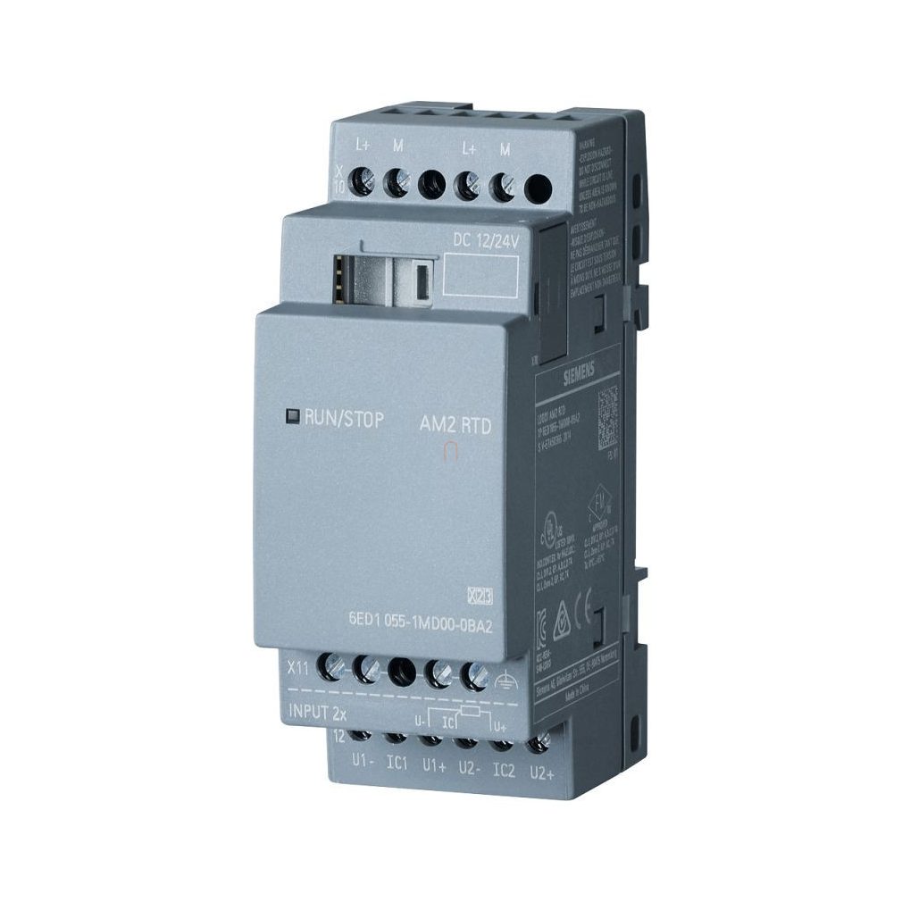 Siemens 6ED1055-1MD00-0BA2 LOGO! AM2 PT 100 2 intrări analogice, PT100 -50 °C ... +200 °C [pentru LOGO! 8]