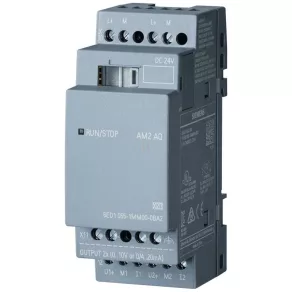   Siemens 6ED1055-1MM00-0BA2 LOGO! AM2 AQ, 2 ieșiri analogice (0-10 V, 0/4-20 mA), rezoluție de 10 biți, [pentru LOGO! 8]