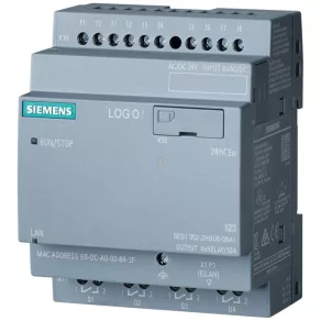   Siemens 6ED1052-2HB08-0BA2 LOGO! 24RCEo (24 V c.a./c.c.), 8 intr. digitale / 4 ieș. digitale (relee, 10 A), ceas, Ethernet, server web, înregistrare date, fără afișaj