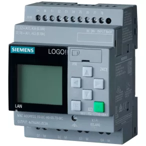   Siemens 6ED1052-1CC08-0BA2 LOGO! 24CE (24 V c.c.), 8 intr. digitale (4 intr. analogice, 0-10 V) / 4 ieș. digitale (tranzistorizate, 0,3 A), ceas, Ethernet