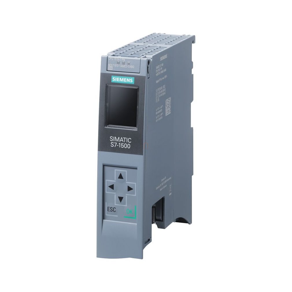 Siemens 6ES7513-1AM03-0AB0 CPU 1513-1 PN 600kb memorie de lucru, 2,5Mb memorie de date, interfață PROFINET IO IRT, card de memorie Simatic necesar