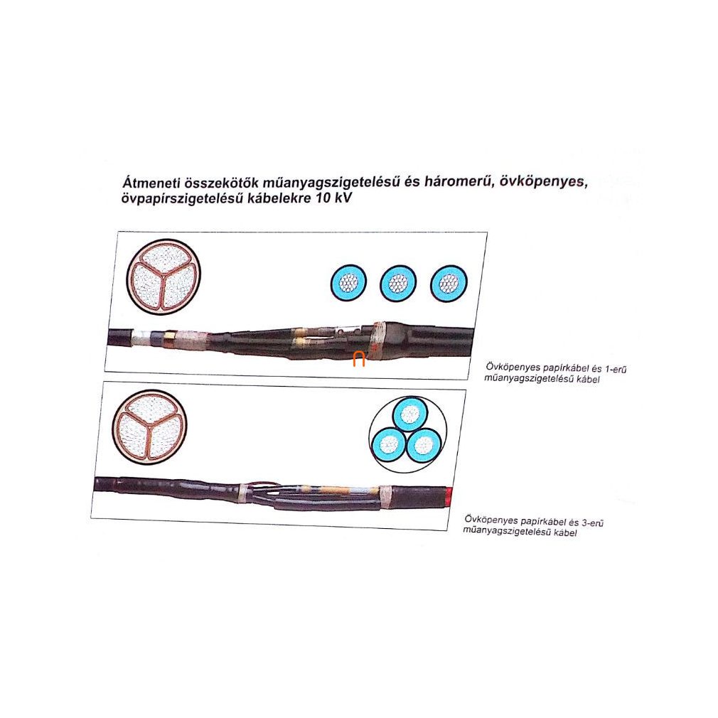 Raychem TRAJ-12/1x150-240 conector de tranziție 10kV 1erű műa+3erű öv-papírsz.kábelhez C12119-000