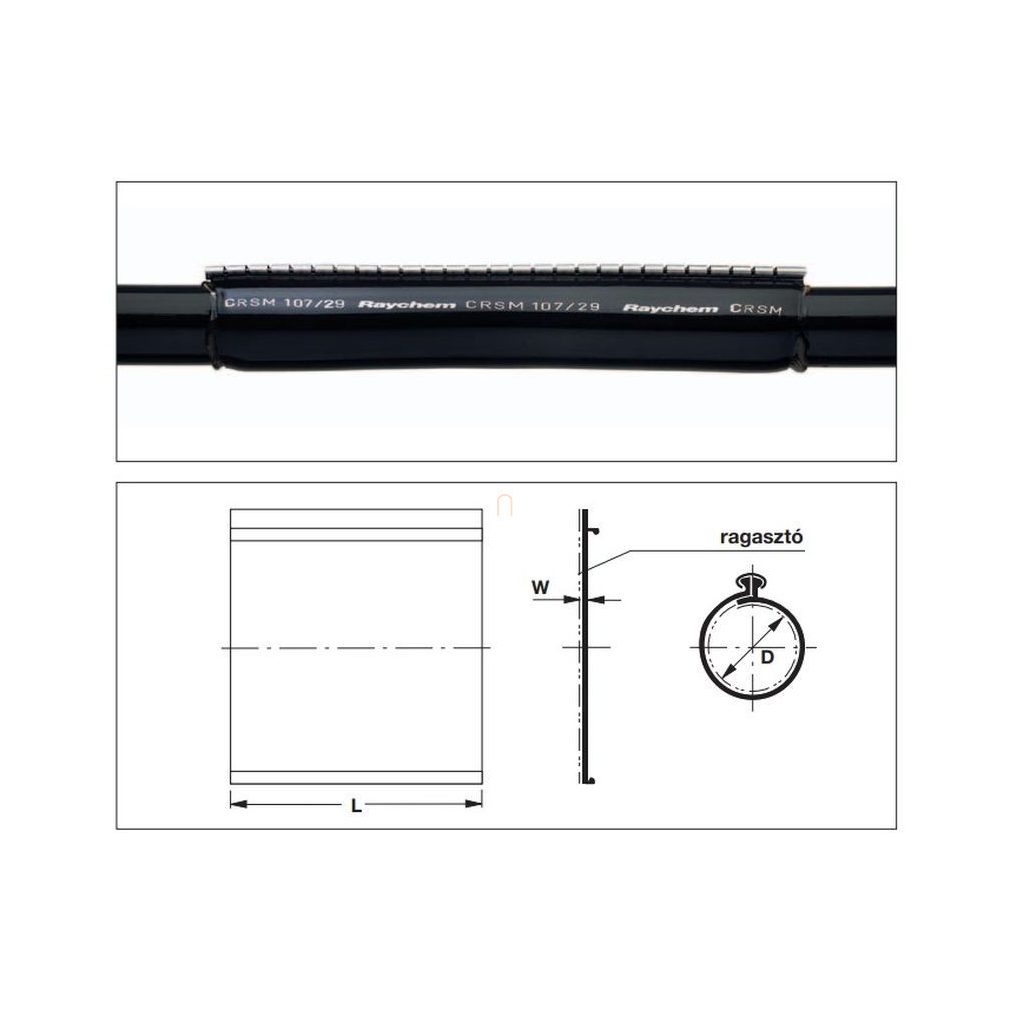 Raychem CRSM-143/36-1500 manșon de reparație, diametru 33-86 mm, 4X95-.. 091525-000