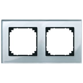   Cadru dublu Schneider Merten M-Plan, alb diamant (sticlă) 489260