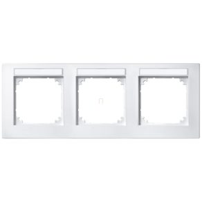   Cadru triplu Schneider Merten M-Plan cu suport pentru etichete, orizontal, alb mat 472319