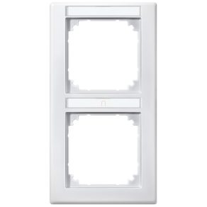   Cadru dublu etichetabil Schneider Merten M-Smart, vertical, alb mat 474219