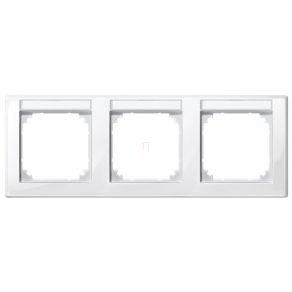   Cadru triplu etichetabil Schneider Merten M-Smart, orizontal, alb polar 471319