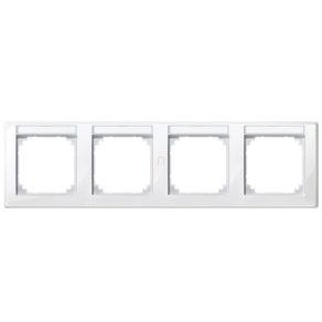   Cadru cvadruplu etichetabil Schneider Merten M-Smart, orizontal, alb polar 471419