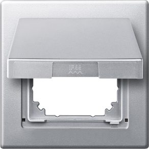   Schneider Merten Cadru simplu cu capac cu fixare prin clips, pentru prize 2P+E, IP44, System-M, aluminiu 478060