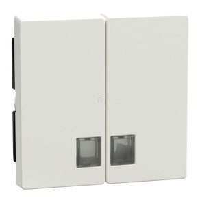   Cheie dublă Schneider Merten, cu ferestre indicatoare transparente, System-M, alb polar 438519