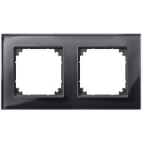  Rama dublă Schneider Merten M-Plan, negru onix (sticlă) 489203