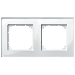   Rama dublă Schneider Merten M-Plan, alb perlat (sticlă) 489219