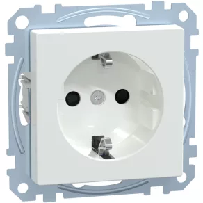   Priză Schneider Merten 2P+F, cu capac de protecție, cu șuruburi, 16 A, System-M, alb strălucitor MEG2400-0325