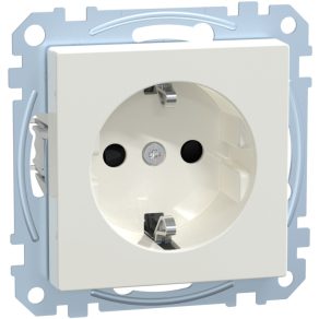   Priză Schneider Merten 2P+F, cu șurub, 16A, System-M, alb polar MEG2401-0319