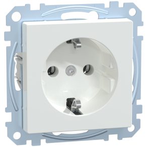   Priză Schneider Merten 2P+F, cu șurub, 16A, System-M, alb activ MEG2401-0325