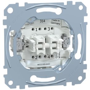   Schneider Merten Buton dublu, cu indicator luminos, normal deschis (NO), cu arc, 10A MEG3165-0000