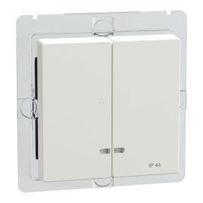   Schneider Electric Merten System M - MEG3424-0319 - Cheie dublă pentru funcții de semnalizare luminoasă, IP44, alb polar