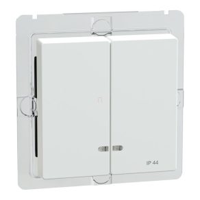   Schneider Electric Merten System M - MEG3424-0325 - Cheie dublă, pentru funcții de semnalizare luminoasă, IP44, alb activ