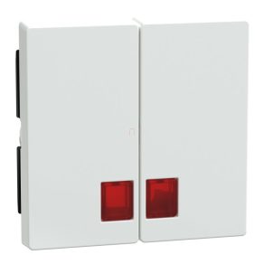   Schneider Electric Merten System M - MEG3456-0325 - Cheie dublă, ferestre indicatoare roșii, alb activ