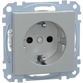   Priză Schneider Merten 2P+F, cu capac de protecție, cu simbolul uscătorului de rufe, cu arc, 16 A, System-M, aluminiu MEG2351-0460
