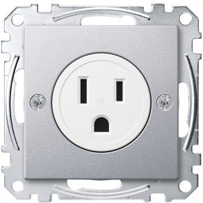   Priză Schneider Merten American 2P+F, 15 A, 125 V, System-M, aluminiu MEG2151-0460