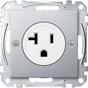   Priză Schneider Merten American 2P+F, 20 A, 125 V, System-M, aluminiu MEG2156-0460