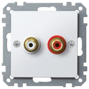   Priză audio Schneider Merten (RCA), System-M, alb polar MEG4350-0319