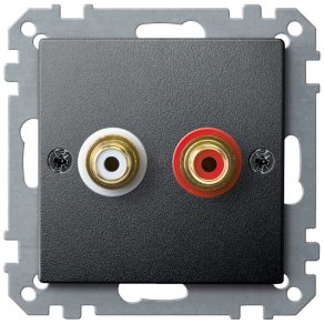  Conector audio Schneider Merten (RCA), System-M, antracit MEG4350-0414