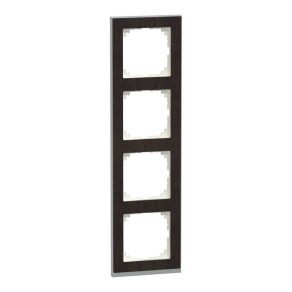   Schneider Electric Merten M-Pure - MEG4040-3671 - cadru cvadruplu, wenge/aluminiu (lemn)