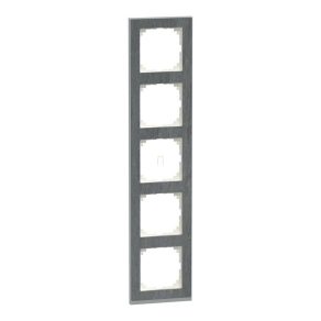   Schneider Electric Merten M-Pure - MEG4050-3669 - cadru cu cinci locuri, ardezie/aluminiu (piatră)