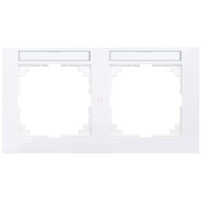   Schneider Merten M-Pure cadru dublu orizontal etichetabil, alb activ MEG4021-3625