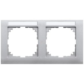   Schneider Merten M-Pure cadru dublu orizontal inscriptibil, aluminiu MEG4021-3660