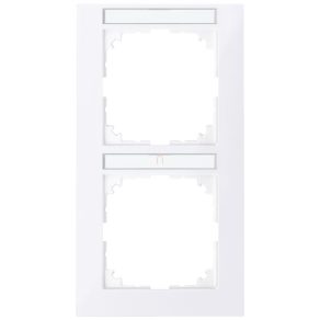   Cadru dublu vertical etichetabil Schneider Merten M-Pure, alb activ MEG4022-3625