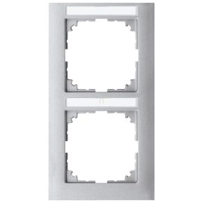   Cadru dublu vertical etichetabil Schneider Merten M-Pure, aluminiu MEG4022-3660