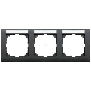   Cadru triplu etichetabil Schneider Merten M-Pure, orizontal, antracit MEG4031-3614