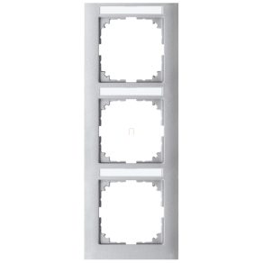   Cadru triplu vertical etichetabil Schneider Merten M-Pure, aluminiu MEG4032-3660