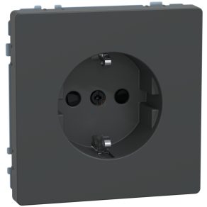   Schneider Electric Merten System Design - MEG2300-6034 - Priză 2P+E cu obturator de siguranță, cu arc, 16 A, antracit