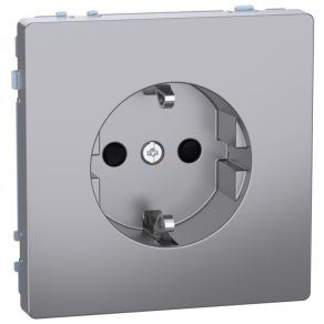   Schneider Electric Merten System Design - MEG2300-6036 - Priză 2P+F cu obturator de siguranță, cu arc, 16 A, oțel