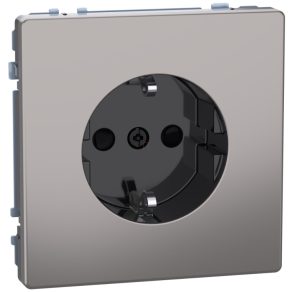   Schneider Electric Merten System Design - MEG2300-6050 - Priză 2P+F cu obturator de siguranță, cu arc, 16 A, nichel