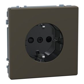   Schneider Electric Merten System Design - MEG2300-6052 - Priză 2P+F cu obturator de siguranță, cu arc, 16 A, mocha