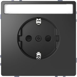   Schneider Electric Merten System Design - MEG2302-6034 - Priză 2P+F cu obturator de siguranță, etichetabilă, cu arc, 16 A, antracit