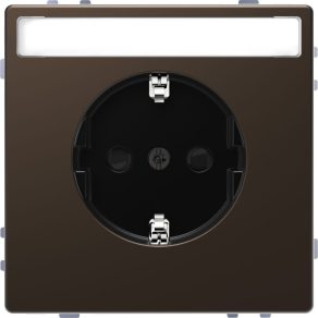   Schneider Electric Merten System Design - MEG2302-6052 - Priză 2P+F cu obturator de siguranță, etichetabilă, cu arc, 16A, mocha